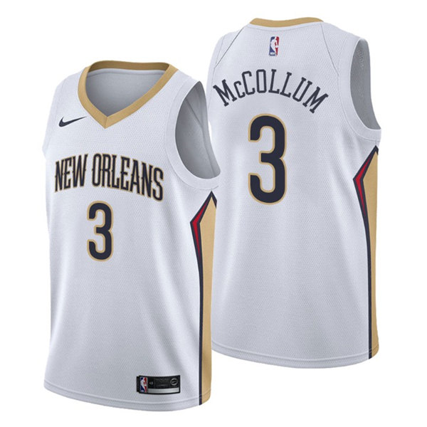 Youth New Orleans Pelicans #3 C.J. McCollum White Association Edition Stitched Jersey